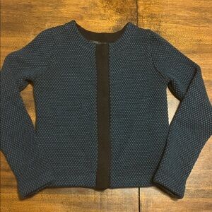 COS Navy and Black Knit Cardigan Hidden Front Buttons